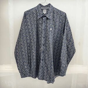 Cinch Performance Shirt Men's Large Blue Circles Western Monogram